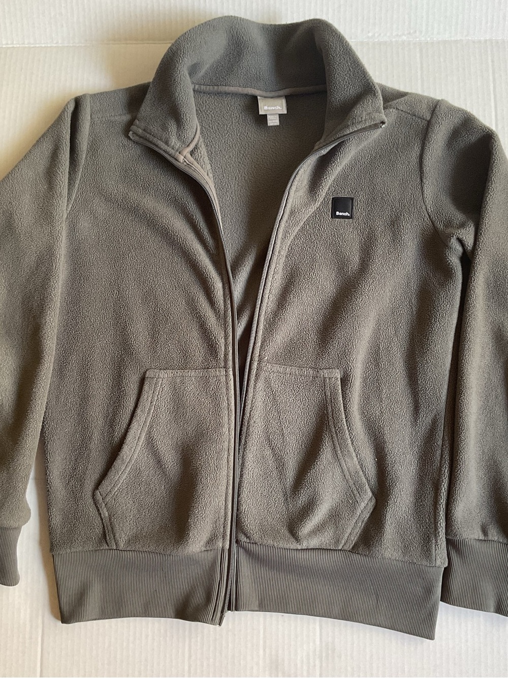 Bench Grey Olive Fleece Jacket Full-Zip- Teens 11/12 Women XS/S